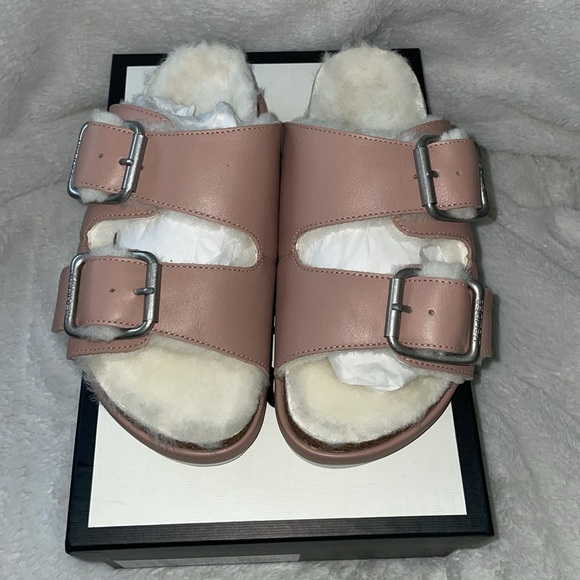 NWT J/SLIDES LYNX Rose Leather Sandal - Picture 8 of 15